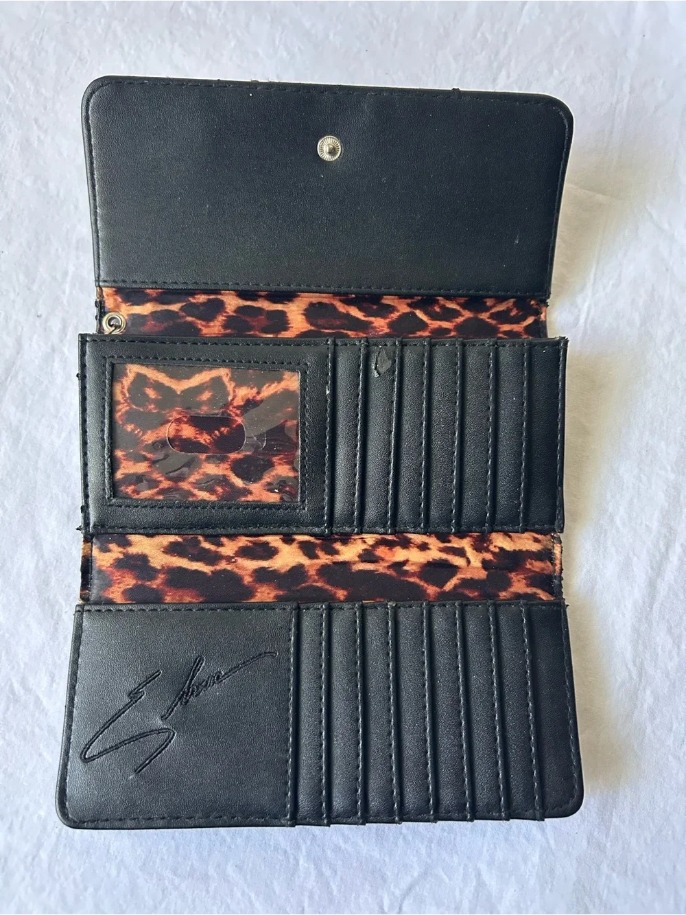 Elvira Macabre Mobile Black Edition Wallet Spider Web Cheetah Print